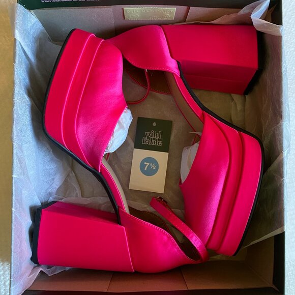NWT/NIB Wild Fable Women's Bianca Platform Heels Viral Barbie Pink Shoe Size 7.5 - Picture 9 of 14